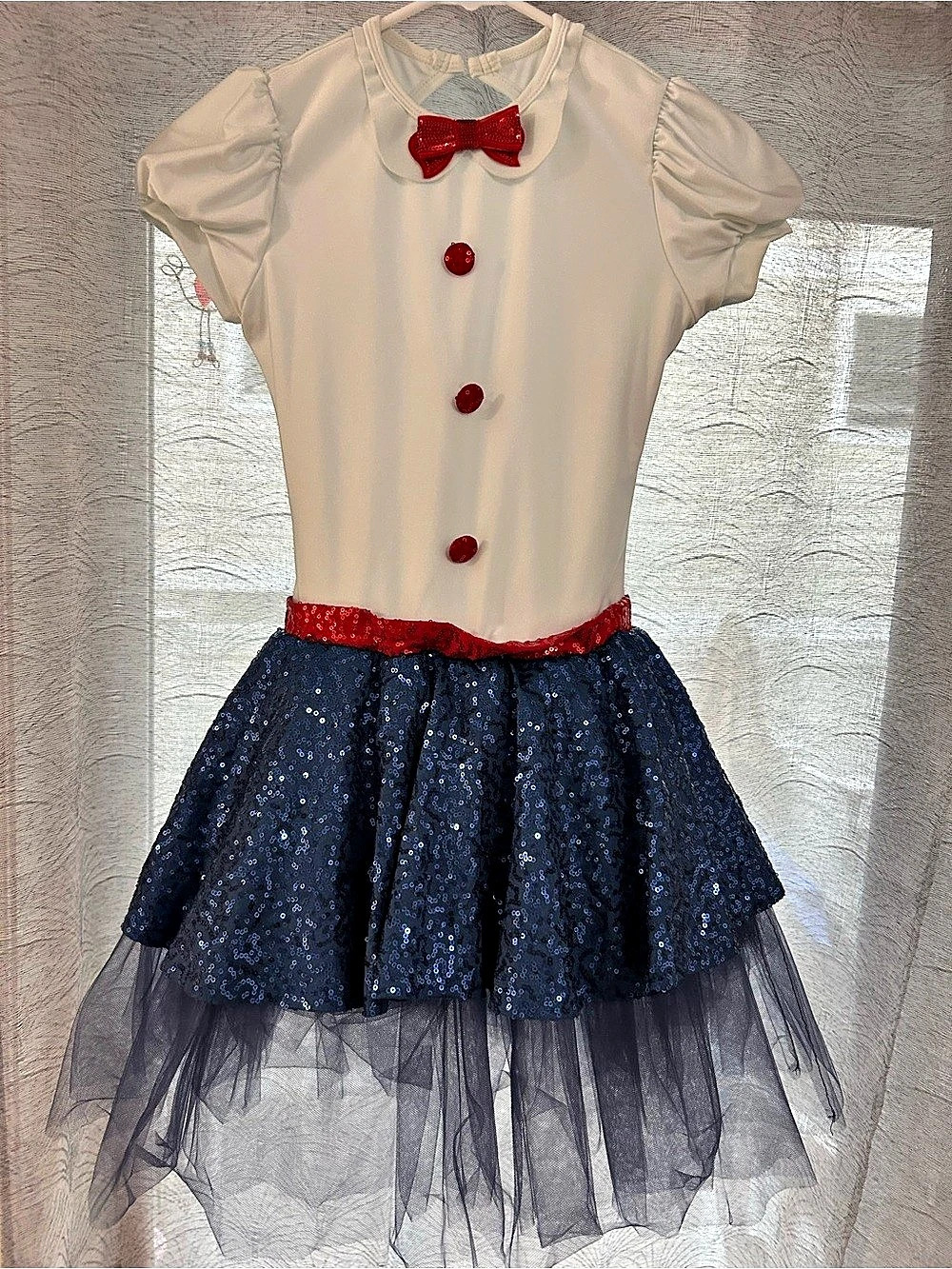 revolution Girls Costume Dress in White & Blue Size Large Like New